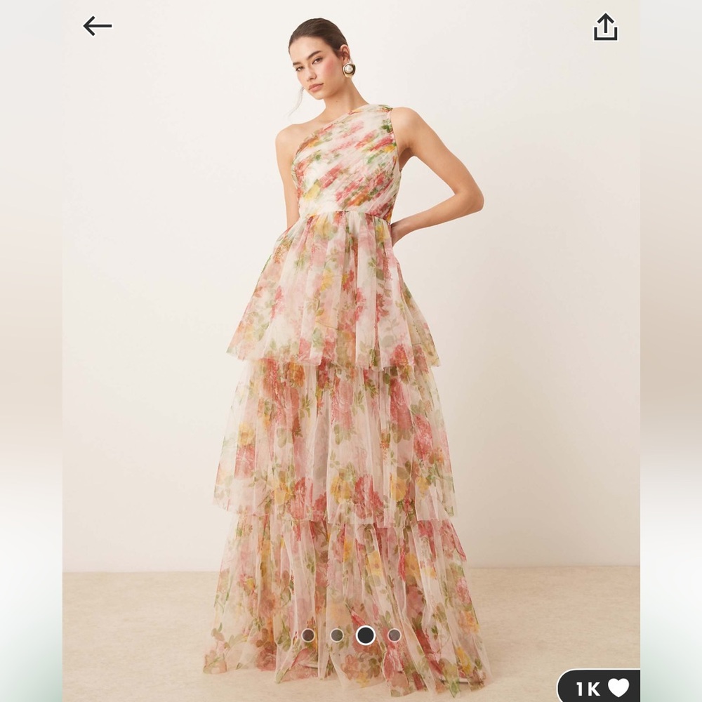 Floral One-Shoulder Dress - Picture 2 of 5